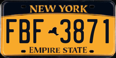 NY license plate FBF3871