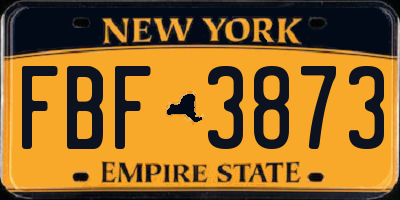 NY license plate FBF3873