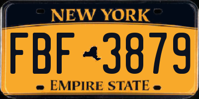 NY license plate FBF3879