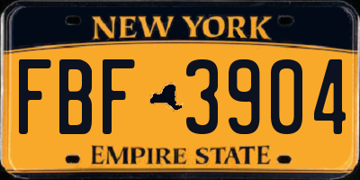NY license plate FBF3904