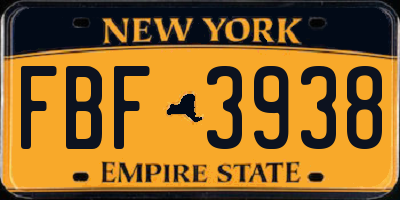 NY license plate FBF3938