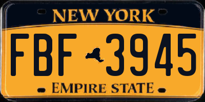 NY license plate FBF3945