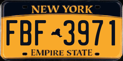NY license plate FBF3971