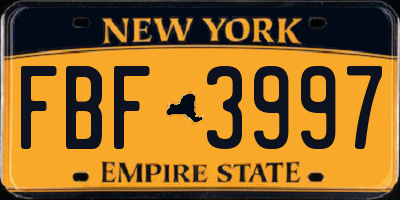 NY license plate FBF3997