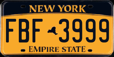 NY license plate FBF3999