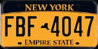 NY license plate FBF4047