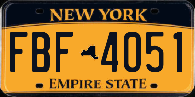 NY license plate FBF4051