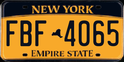 NY license plate FBF4065