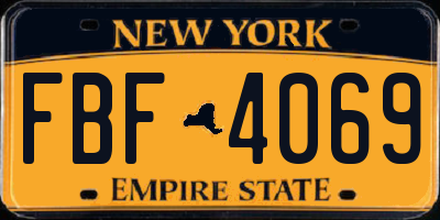 NY license plate FBF4069