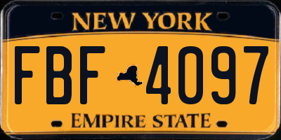 NY license plate FBF4097