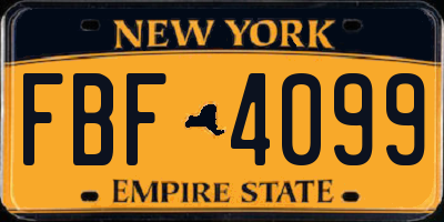 NY license plate FBF4099