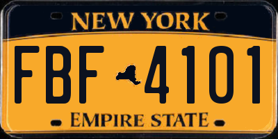 NY license plate FBF4101