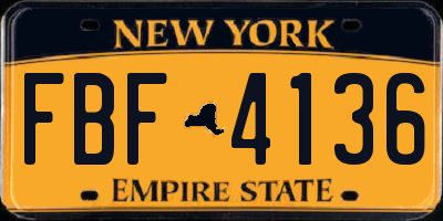 NY license plate FBF4136