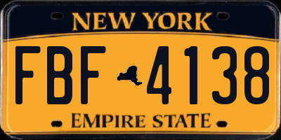 NY license plate FBF4138