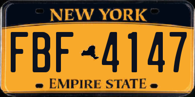 NY license plate FBF4147