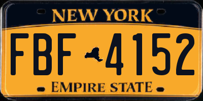 NY license plate FBF4152