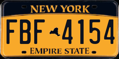 NY license plate FBF4154