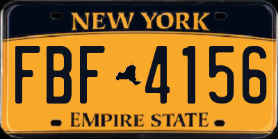 NY license plate FBF4156
