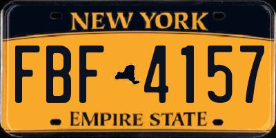 NY license plate FBF4157