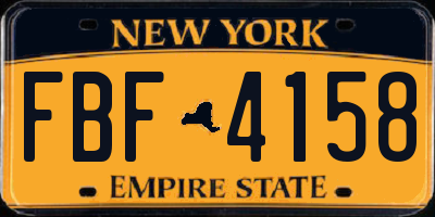 NY license plate FBF4158