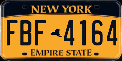 NY license plate FBF4164