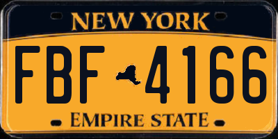 NY license plate FBF4166