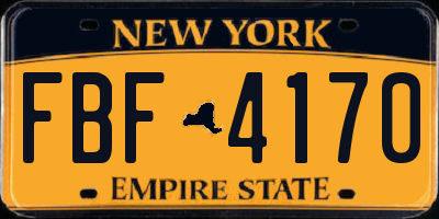 NY license plate FBF4170