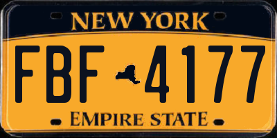 NY license plate FBF4177