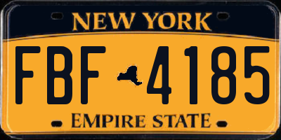 NY license plate FBF4185