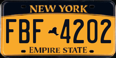 NY license plate FBF4202