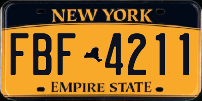 NY license plate FBF4211