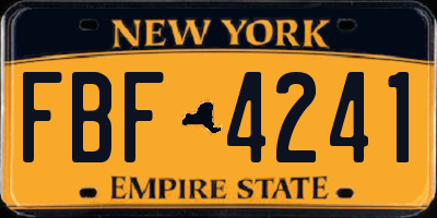 NY license plate FBF4241