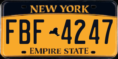 NY license plate FBF4247