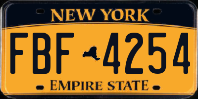 NY license plate FBF4254