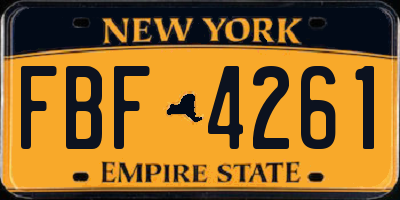 NY license plate FBF4261