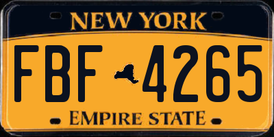 NY license plate FBF4265