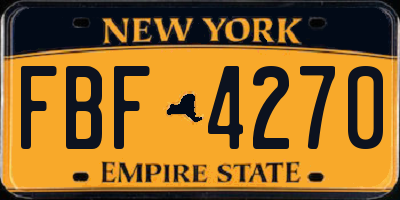 NY license plate FBF4270