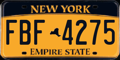 NY license plate FBF4275