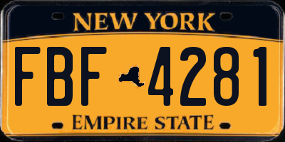 NY license plate FBF4281