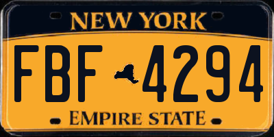 NY license plate FBF4294