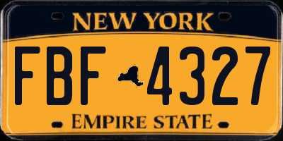 NY license plate FBF4327