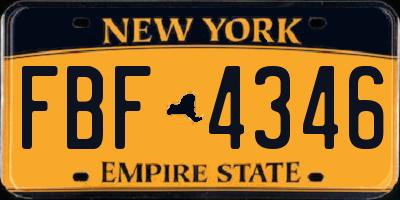 NY license plate FBF4346