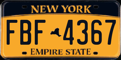 NY license plate FBF4367