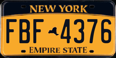 NY license plate FBF4376