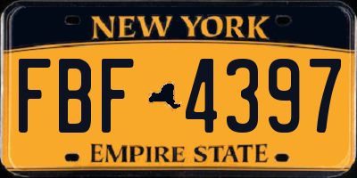 NY license plate FBF4397