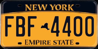 NY license plate FBF4400