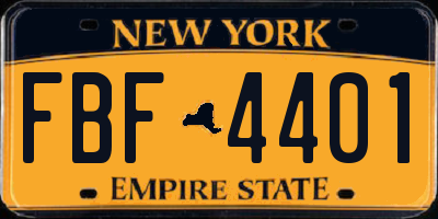 NY license plate FBF4401