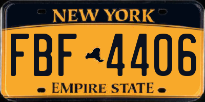 NY license plate FBF4406