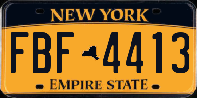 NY license plate FBF4413