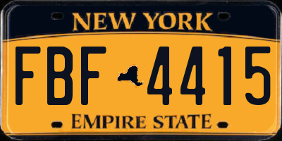NY license plate FBF4415